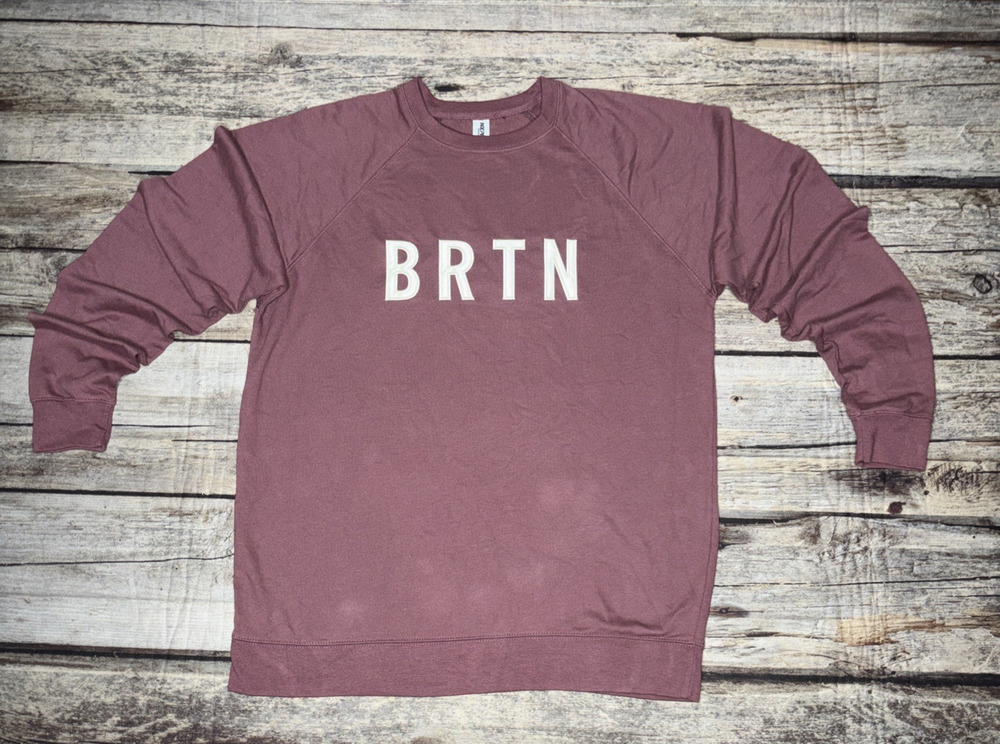Burton BRTN Crewneck Sweatshirt Mens XL Mauve Dusty Rose Raglan Pullover
